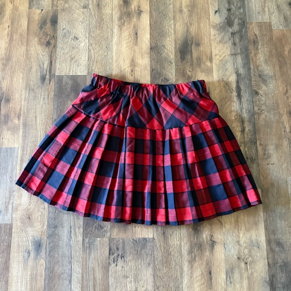 CO Red and Black Plaid Skater Skirt - Picture 1 of 3